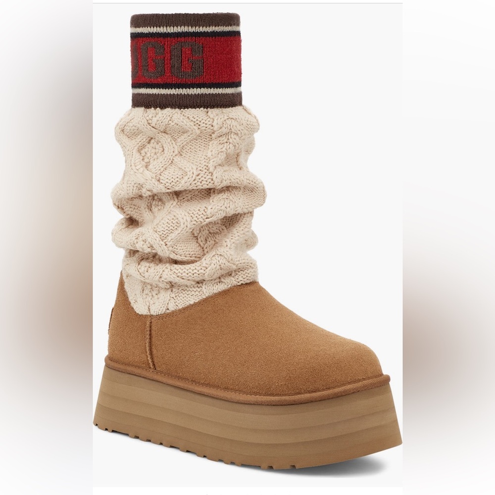 UGG CLASSIC SWEATER LETTER BOOT